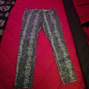 Chic Snake Print Straight Leg Pants